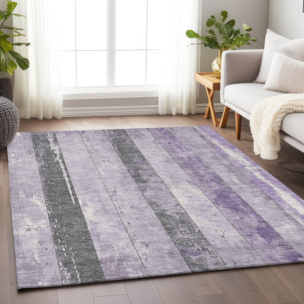 Machine Washable Indoor/Outdoor Chantille ACN1868 Violet 10' x 14' Rug