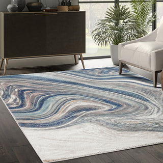 Abani Porto Collection PRT200A Contemporary Liquid Metal Area Rug