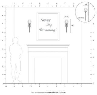 Willow 1 Light Black Chrome Vanity Sconce