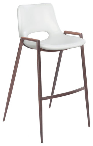 Desi Barstool, Set of 2 White/Walnut