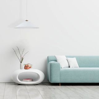 Matte White Contemporary Pendant With Aged Brass Metal