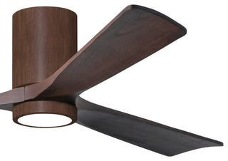 Irene-3HLK  3-Blade Flush Mount Ceiling Fan, Integrated LED, Walnut Tone/Walnut Blades, 60