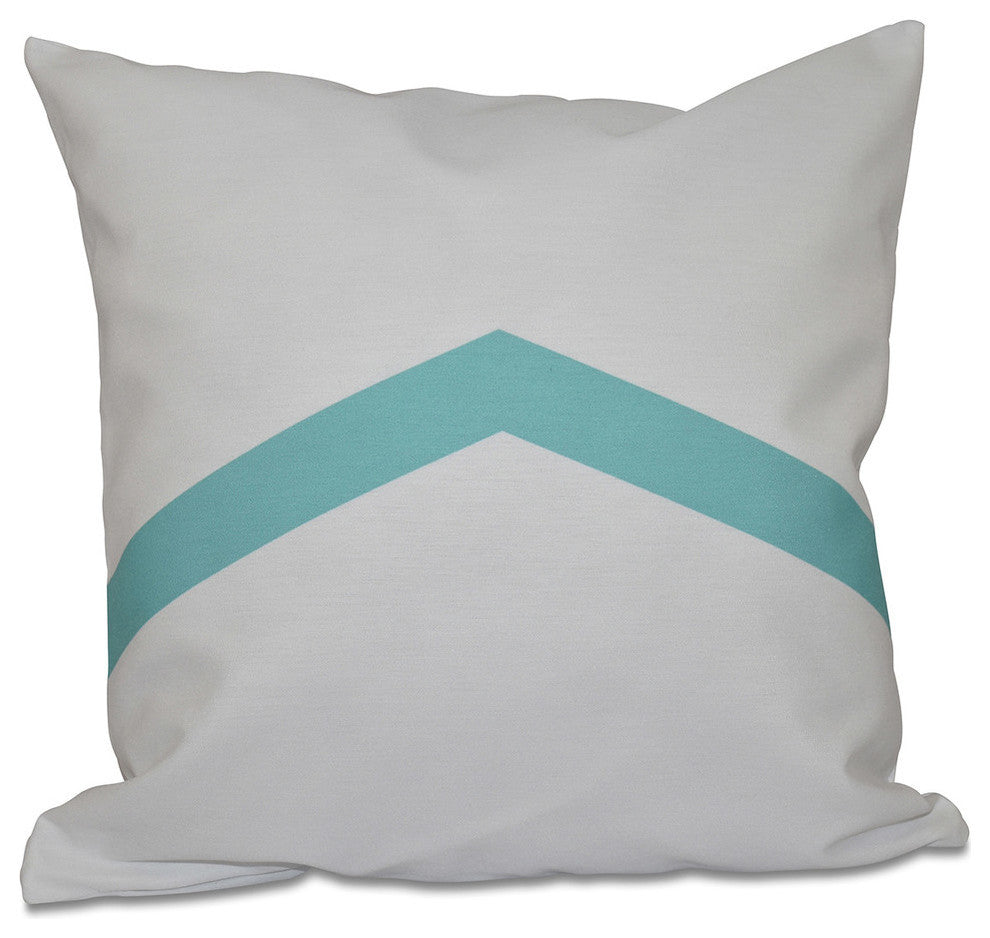Geometric Decorative Pillow, Aqua, 16"x16"