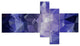 Blue Polygonal Mosaic Pattern, Abstract Canvas Art Print, 60"x32", 5 panels
