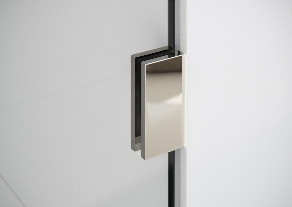 Ursa 36"x78" Frameless Single Glass Shower Panel, Gray Tint, Polished Nickel