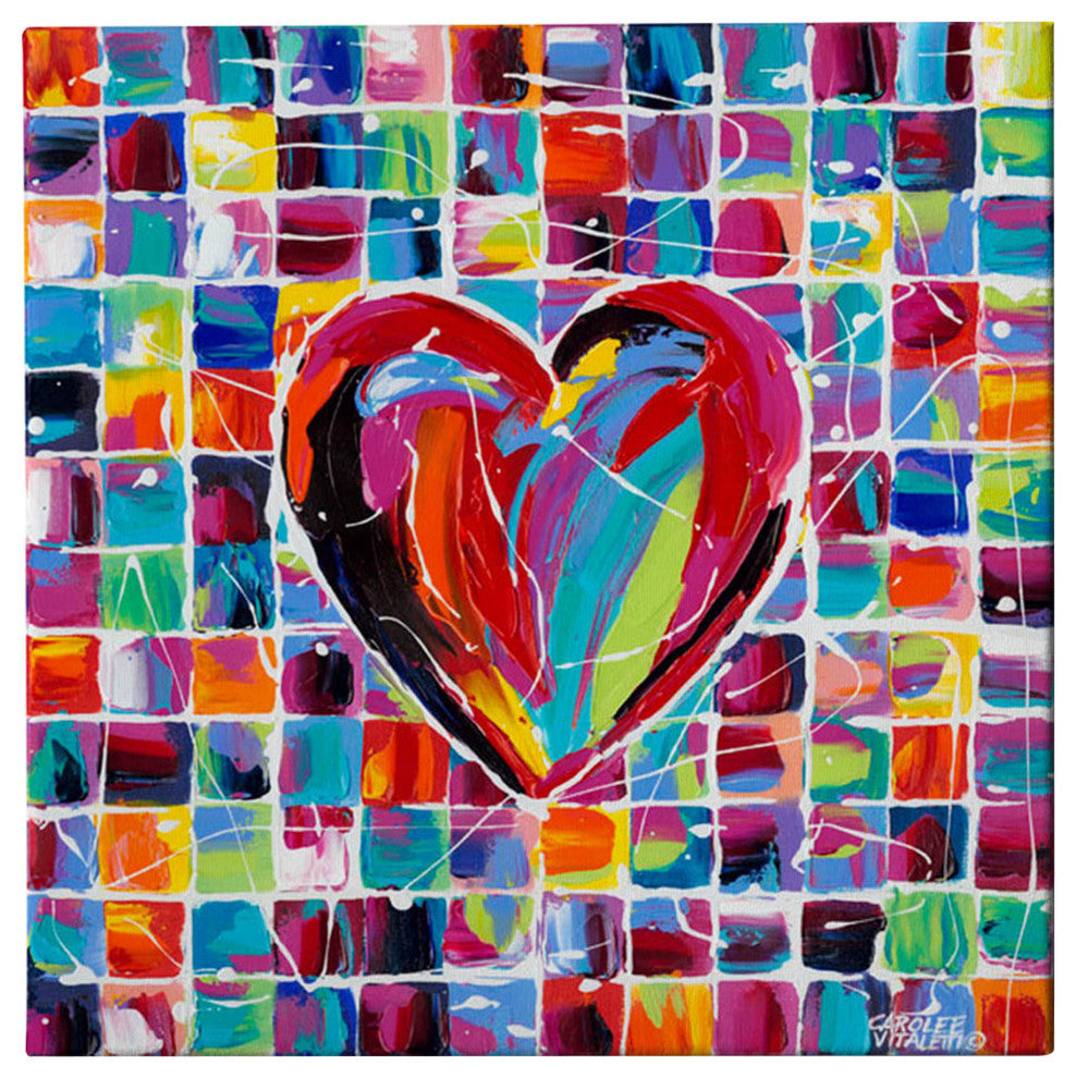 Hearts of a Different Color II' by Carolee Vitaletti Giclee Canvas Art, 37"x37"