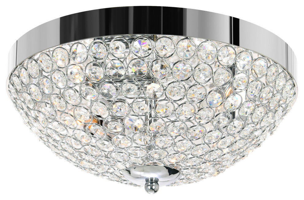 Globe 3 Light Bowl Flush Mount With Chrome Finish