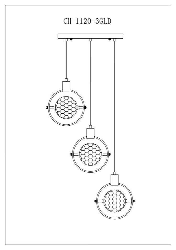 Hollywood Circle Dimmable LED Gold Pendant