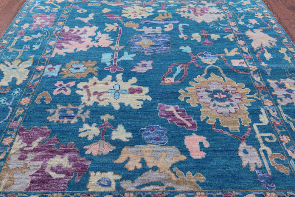 8' 0" X 10' 2" Turkish Oushak Hand Knotted Wool Rug - Q15854