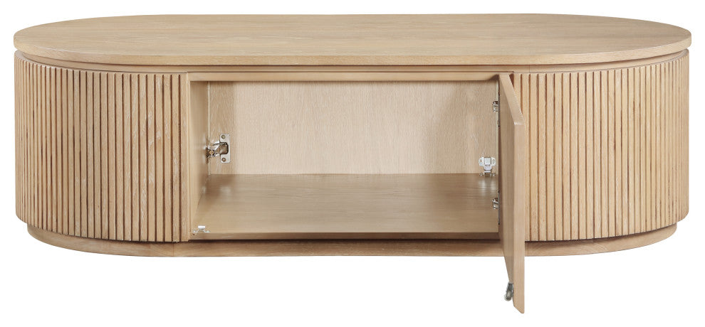 Moana Wood Storage Coffee Table, Natural, 52" W X 26" D