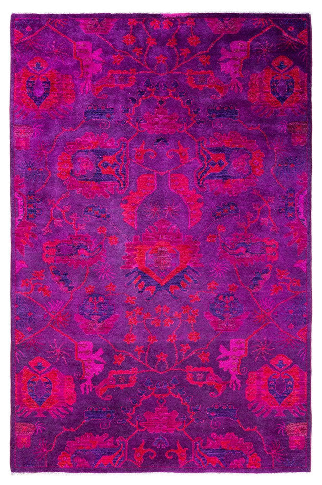 Vibrance One-of-a-Kind Hand-Knotted Area Rug Purple, 5' 3" x 7' 8"