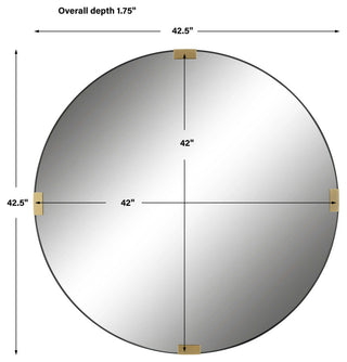 Uttermost 09882 CLIP 42-1/2" Diameter Circular Framed Bathroom - Satin Black