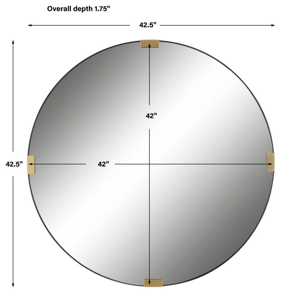 Uttermost 09882 CLIP 42-1/2" Diameter Circular Framed Bathroom - Satin Black