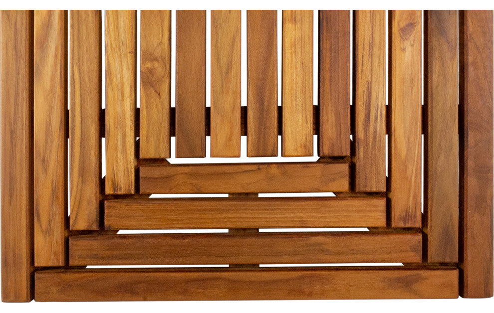 Nordic Style Oiled Teak Double Framed Shower/Bath Mat 39"x19"