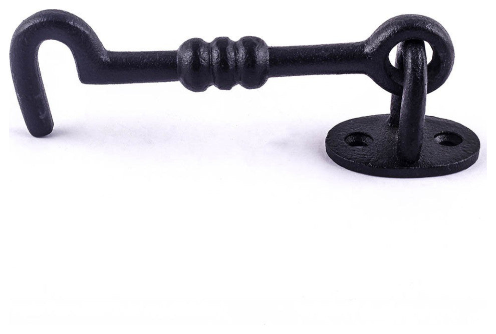 Renovators Supply Gate Latch Lock 5" Wrought Iron Hook and Eye Door Lock Latch