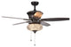 Vasilisa 52-Inch 5-Blade Ceiling Fan Crystal Shade Brown Finish - Pull Chain