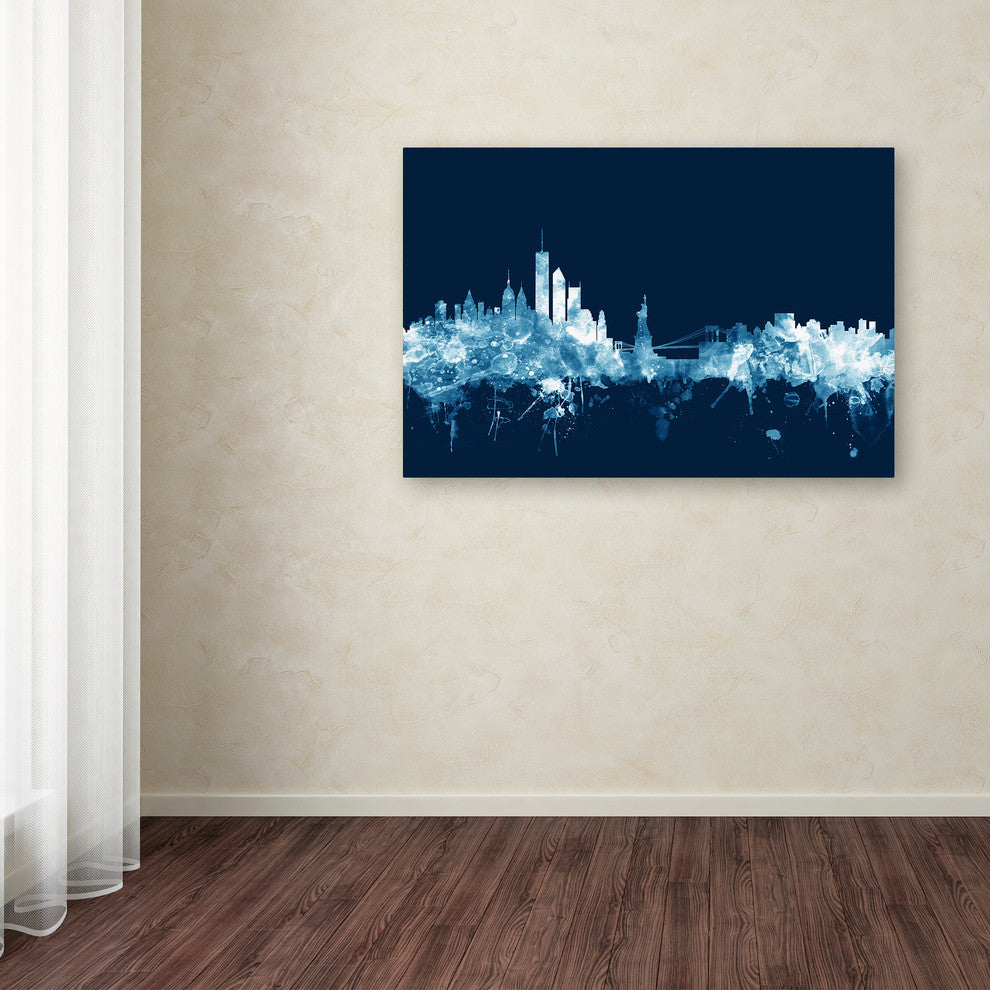 Michael Tompsett ''New York Skyline Navy'' Canvas Art, 16x24