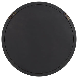 Mansell Round Wooden Wall Mirror, 28 Diameter, Distressed Gray