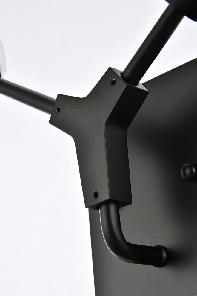 2 Light Wall Sconce, Black