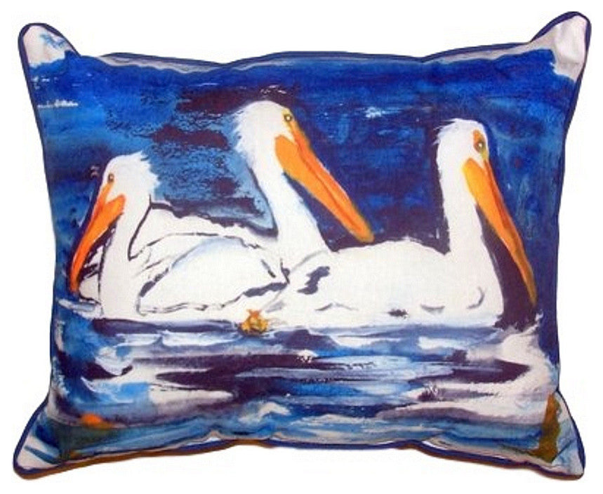 Three Pelicans Large Indoor/Outdoor Pillow 16x20