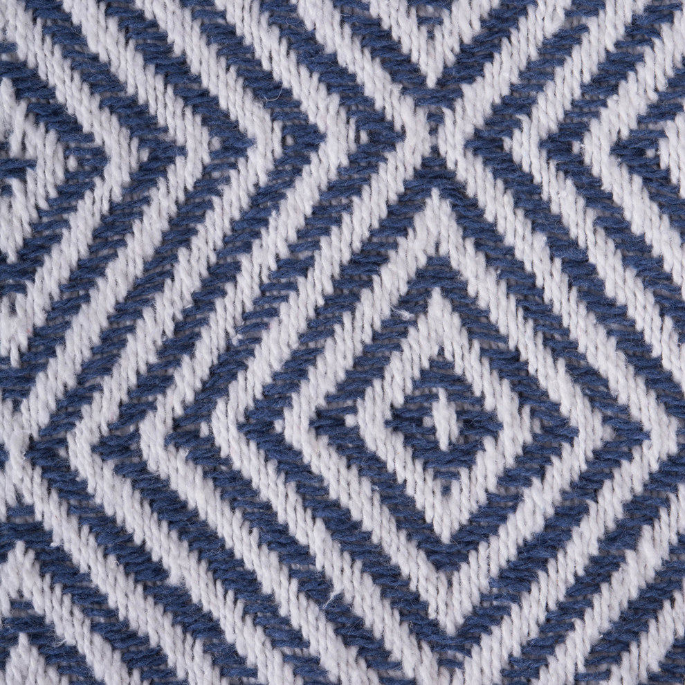 French Blue X-Diamond Geometric Throw