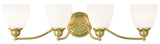 Livex 13674-02 4-Light Polished Brass Bath Light, Polished Brass