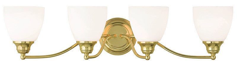 Livex 13674-02 4-Light Polished Brass Bath Light, Polished Brass