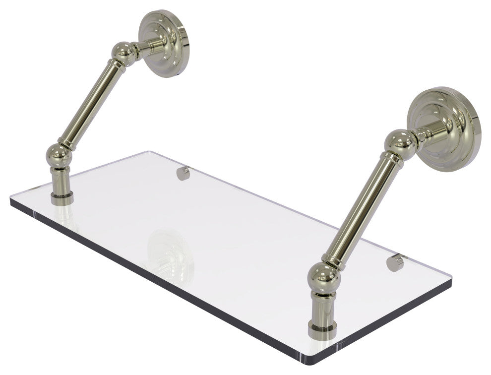Prestige Que New 18" Floating Glass Shelf, Polished Nickel