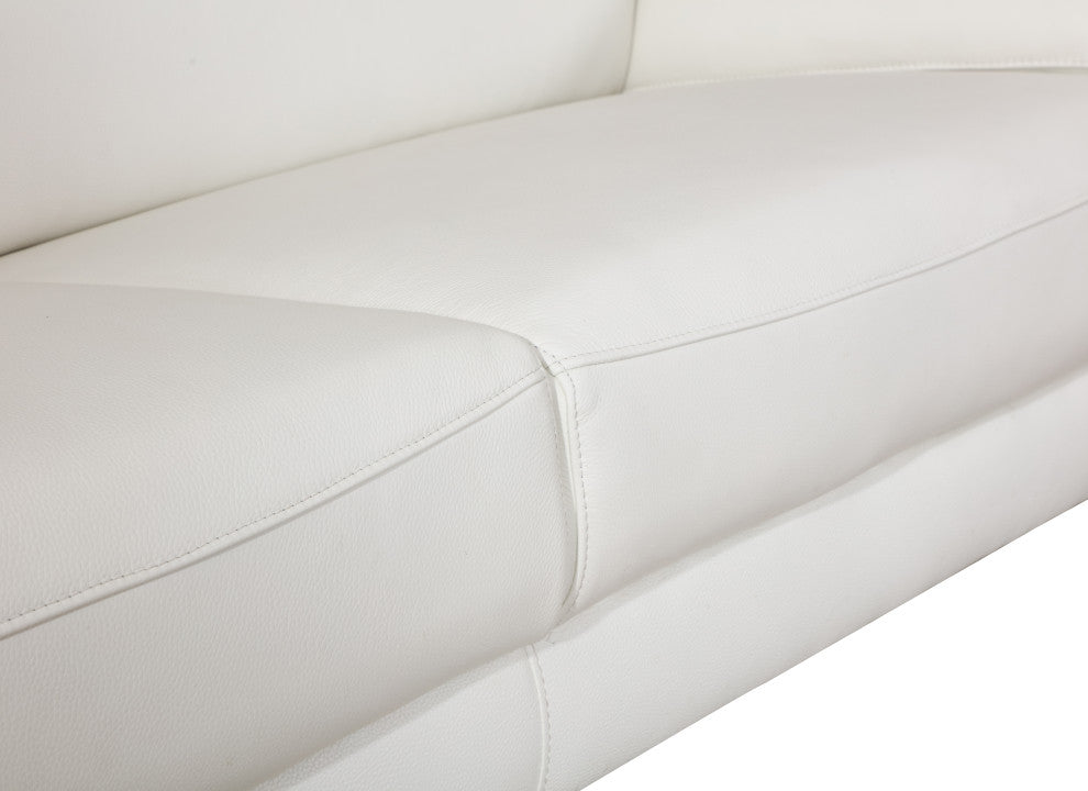 Lazio Contemporary Genuine Italian Leather Chair White