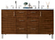 Metropolitan 60" Double Vanity, American Walnut, No Top, Without Top