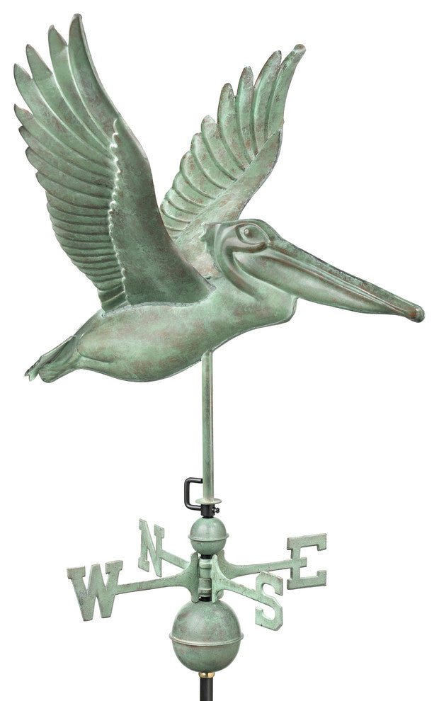 Pelican Weathervane, Blue Verde Copper