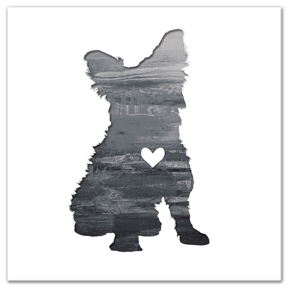Designs Direct Creative Group Ink Silhouette Yorkie 30x30 Canvas Wall Art