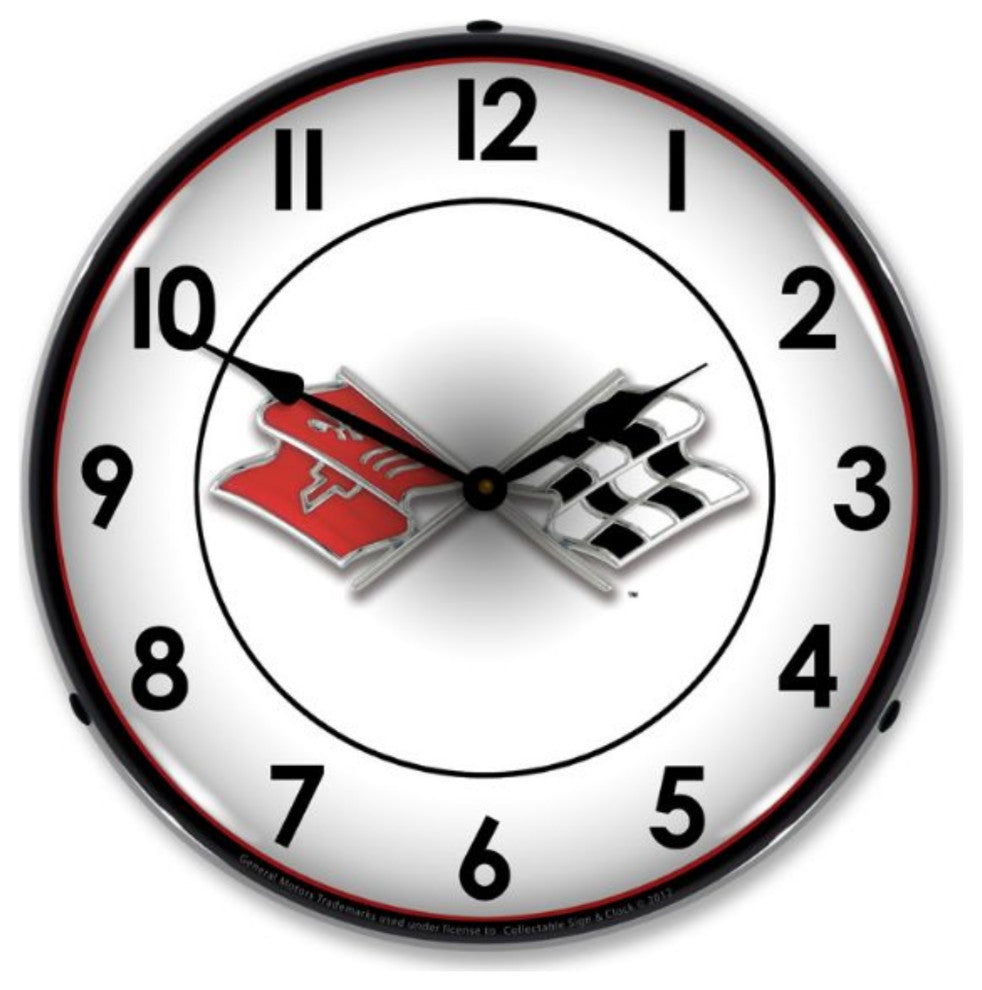 GMRE1207410 Corvette Flags Clock