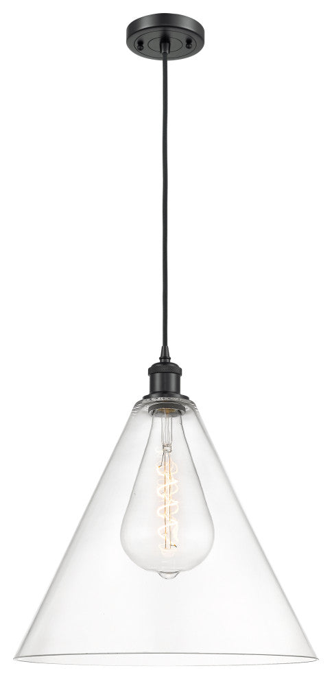 Innovations Lighting 516-1P-BK-GBC-162 Ballston Cone 1 Light 16" Pendant