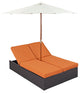 Convene Double Outdoor Patio Chaise, Espresso Orange