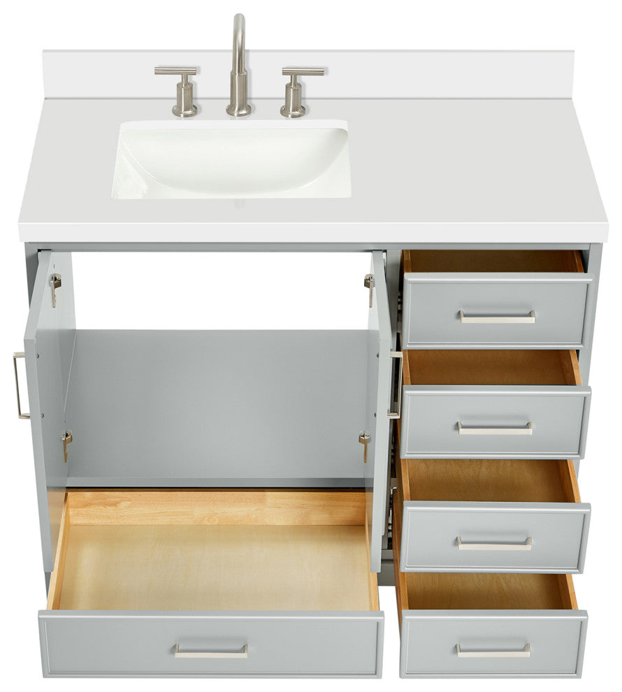 Ariel Stafford 43" Single Left Offset Rectangle Sink Bathroom Vanity