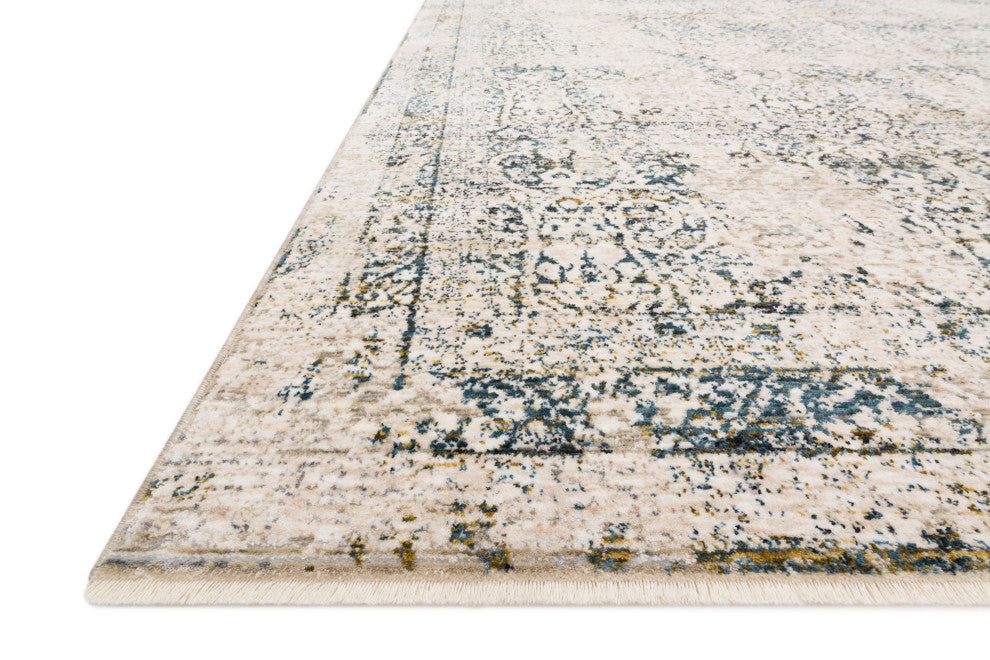 Teal/Orange Theia Area Rug by Loloi, Natural/Ocean, 2'x3'7"