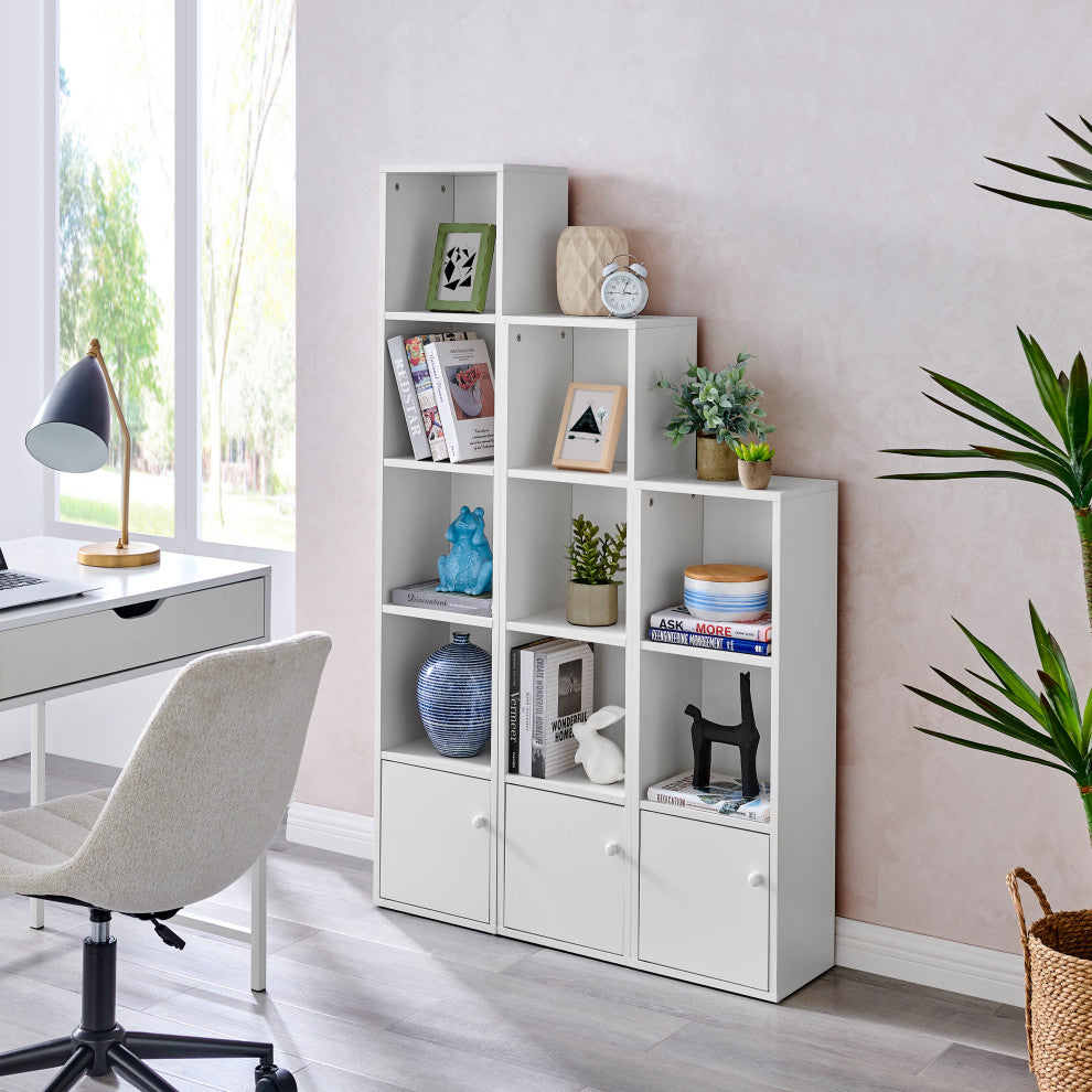 Marcel Cubes Modular Storage Organizer Cubby Cabinet Shelf, Set of 3, White