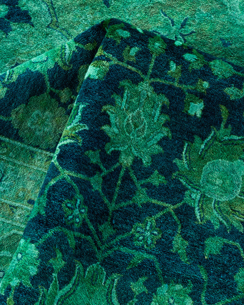 Fine Vibrance, One-of-a-Kind Handmade Area Rug Blue, 14'10"x9'3"