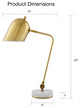 Inspired Home Brilynn Table Lamp, Marble Stone Base, Brass