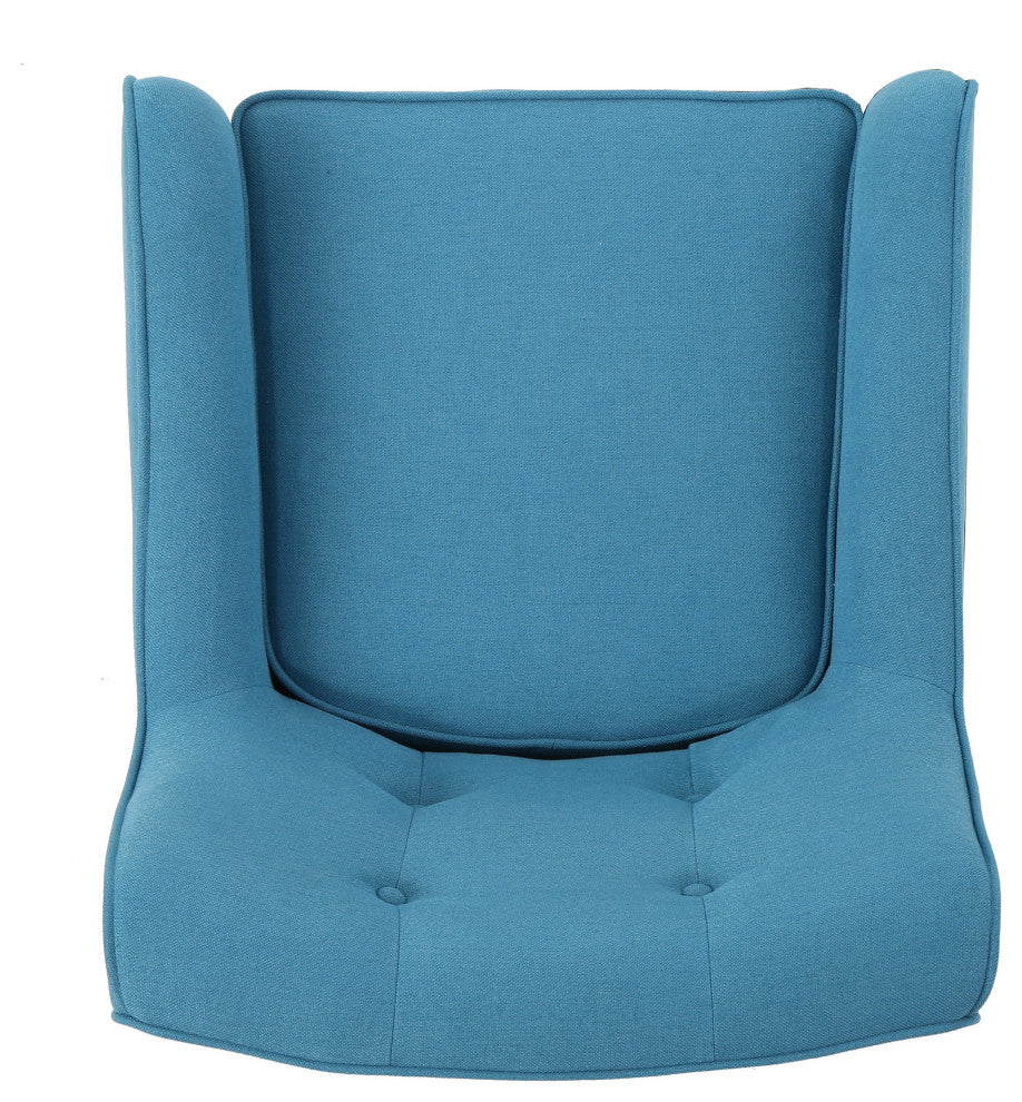 GDF Studio Fontinella Mid-Century Modern Fabric Tufted Arm Chair, Teal, Single
