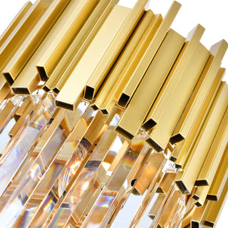 Deco 7 Light Down Chandelier With Medallion Gold Finish
