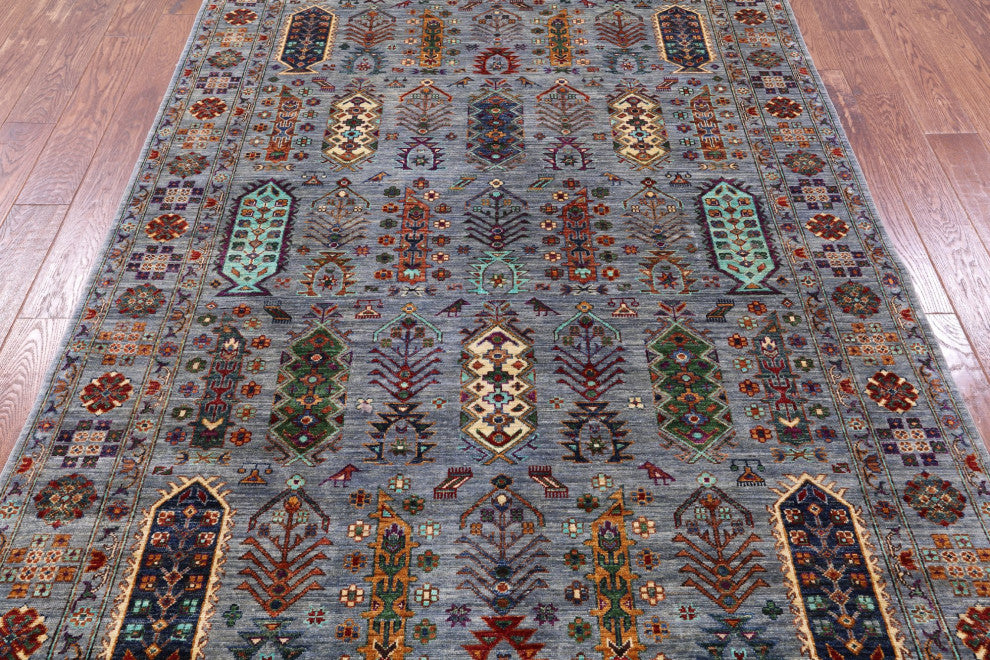 5' 8" X 8' 5" Fine Turkmen Ersari Handmade Wool Rug - Q12471