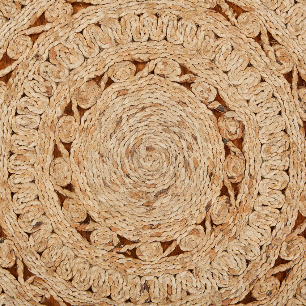 Sunshine Organic Jute Braided Area Rug, 4' Round