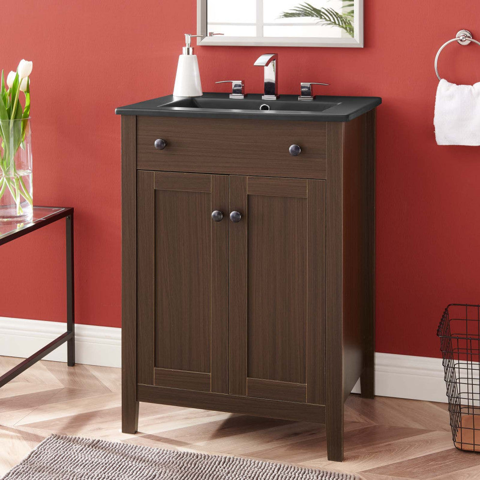 Nantucket 24" Bathroom Vanity Walnut Black -5356