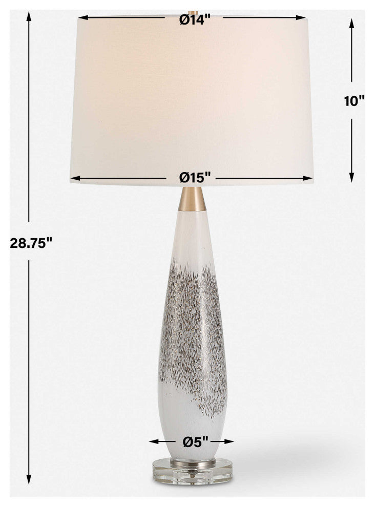 Quinn White & Silver Table Lamp