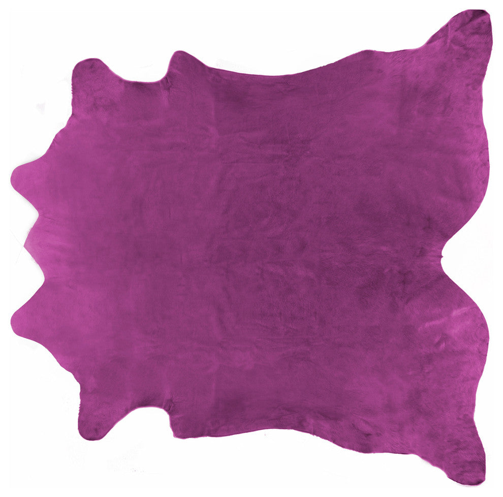 6'x7' Geneva Cowhide Rug, Plum