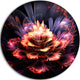 Fractal Flower Orange And Purple, Floral Disc Metal Wall Art, 11"
