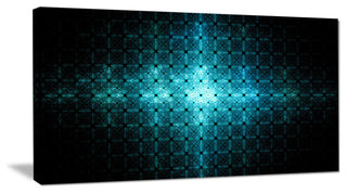 Blue Flash of Light on Radar, Oversized Abstract Canvas Art Print, 60x28
