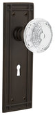 Mission Plate Double Dummy, Keyhole Crystal Meadows Knob, Oil-Rubbed Bronze